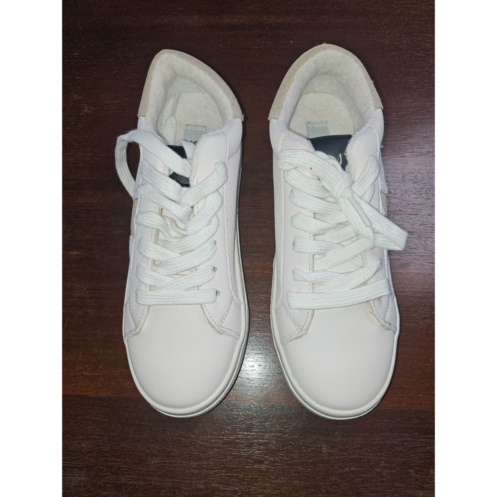 Steve Madden Starling White Multi Suede Tan Suede Star Leather Sneakers Size 6 M - Picture 5 of 9